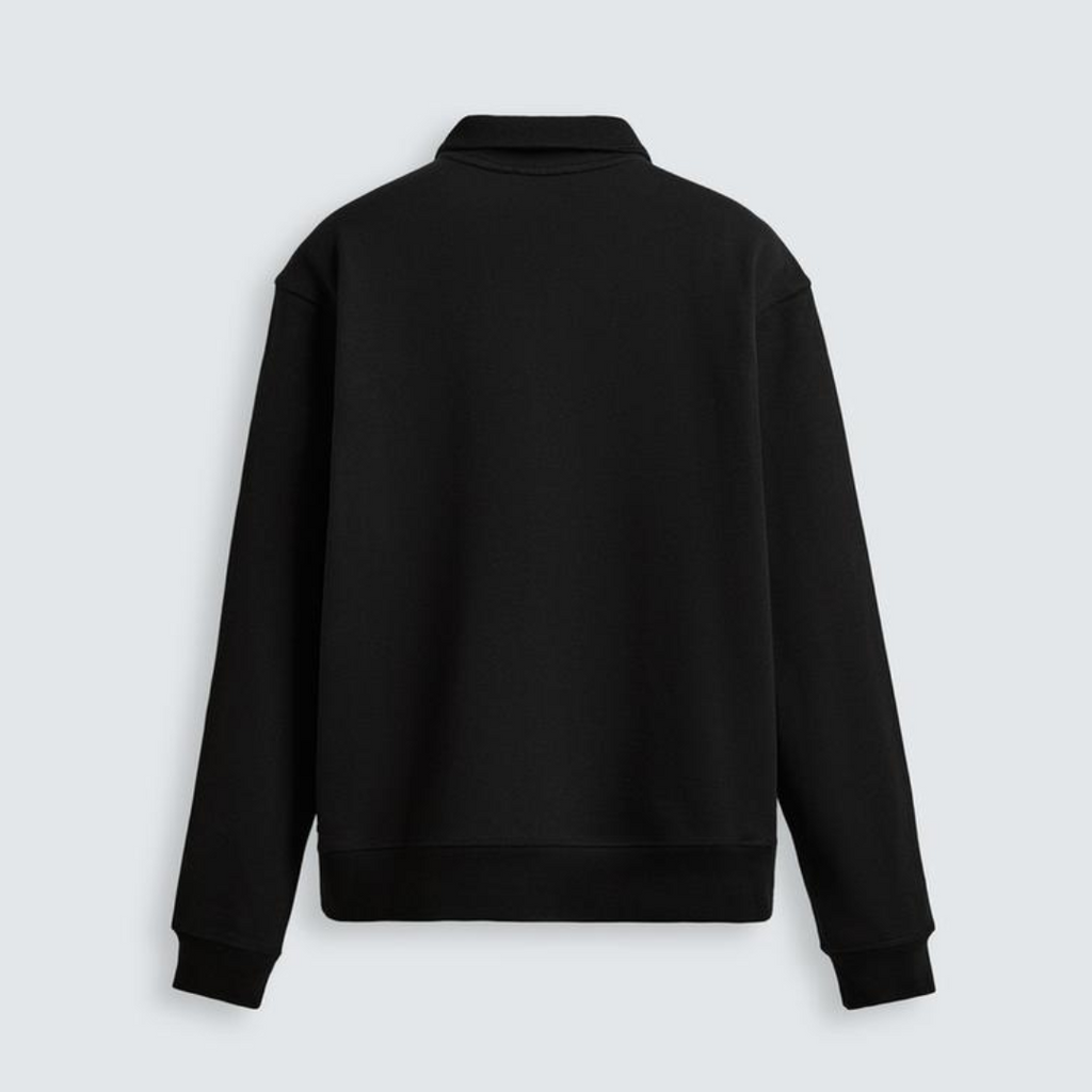 R&amp;L™ BASIC QUARTER-ZIP CZARNY