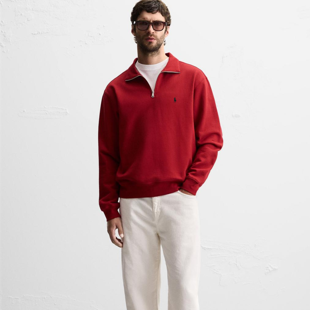 R&amp;L™ BASIC QUARTER-ZIP CZERWONY