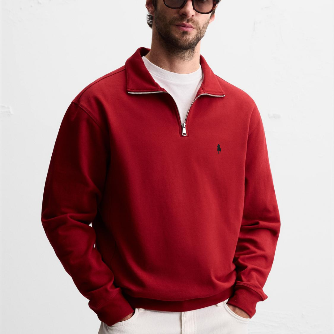 R&amp;L™ BASIC QUARTER-ZIP CZERWONY