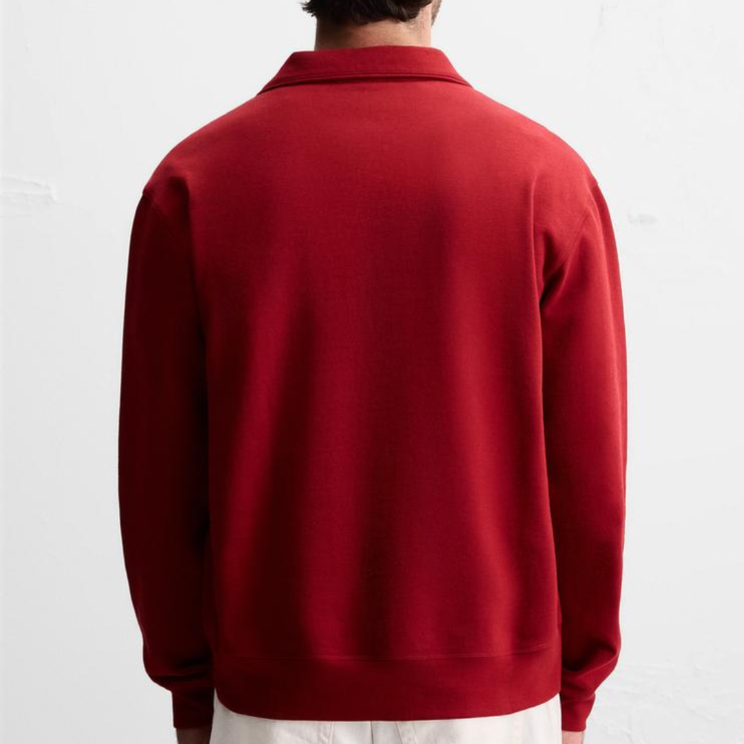 R&amp;L™ BASIC QUARTER-ZIP CZERWONY