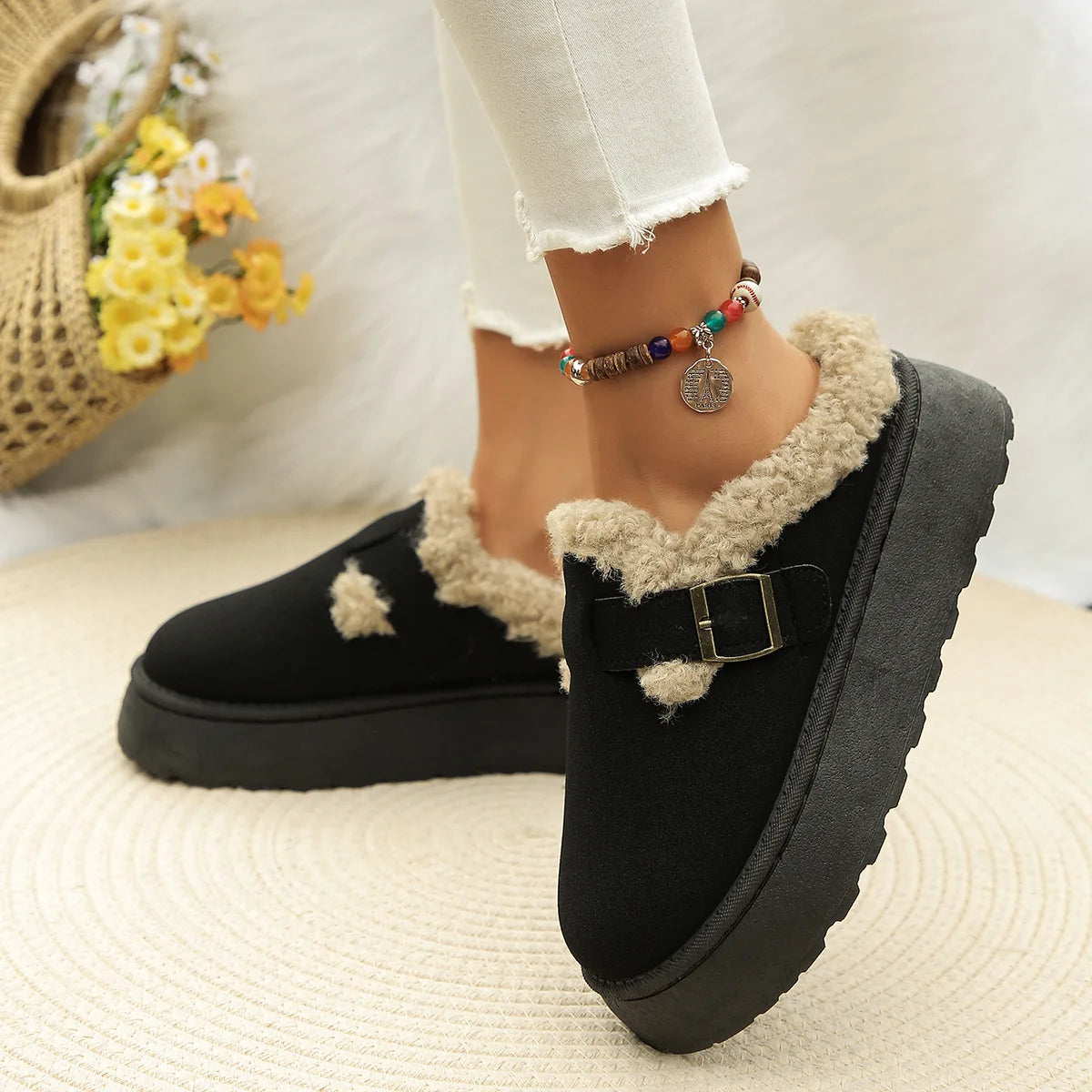 Chaussons confort en velours