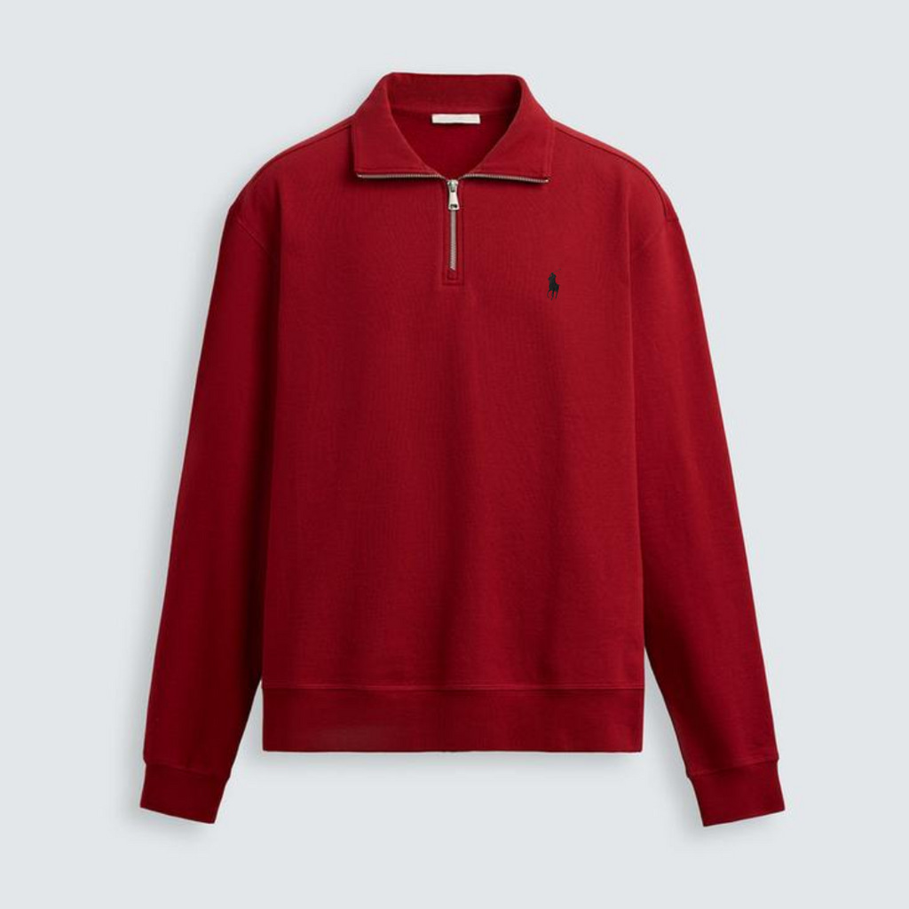 R&amp;L™ BASIC QUARTER-ZIP CZERWONY