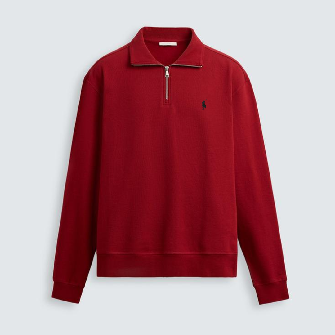 R&amp;L™ BASIC QUARTER-ZIP CZERWONY