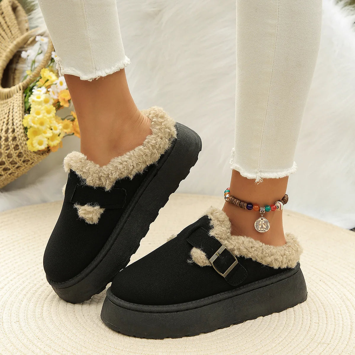 Chaussons confort en velours