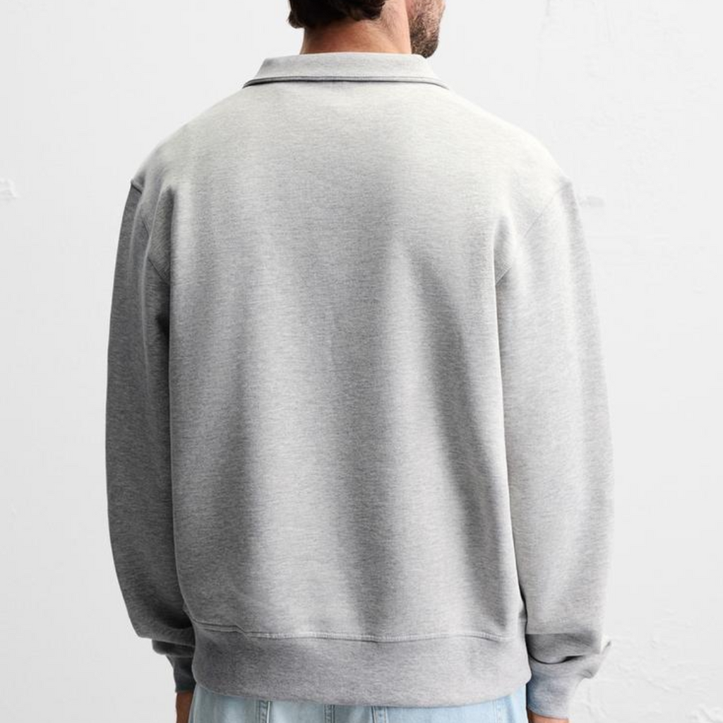 R&amp;L™ BASIC QUARTER-ZIP SZARY