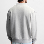 R&amp;L™ BASIC QUARTER-ZIP SZARY