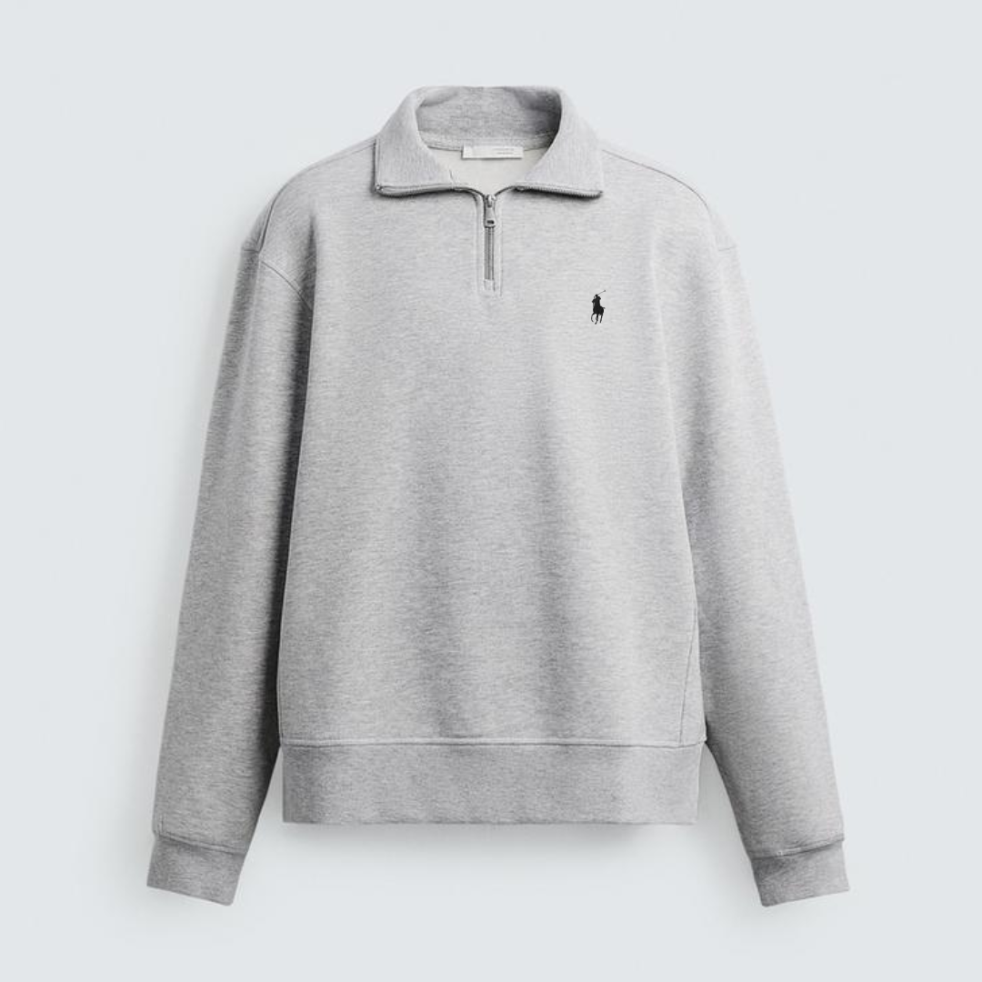 R&amp;L™ BASIC QUARTER-ZIP SZARY