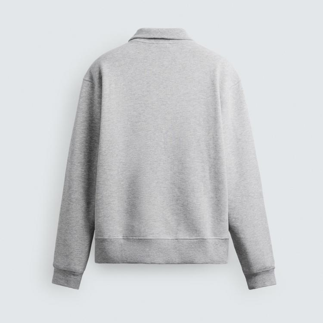 R&amp;L™ BASIC QUARTER-ZIP SZARY