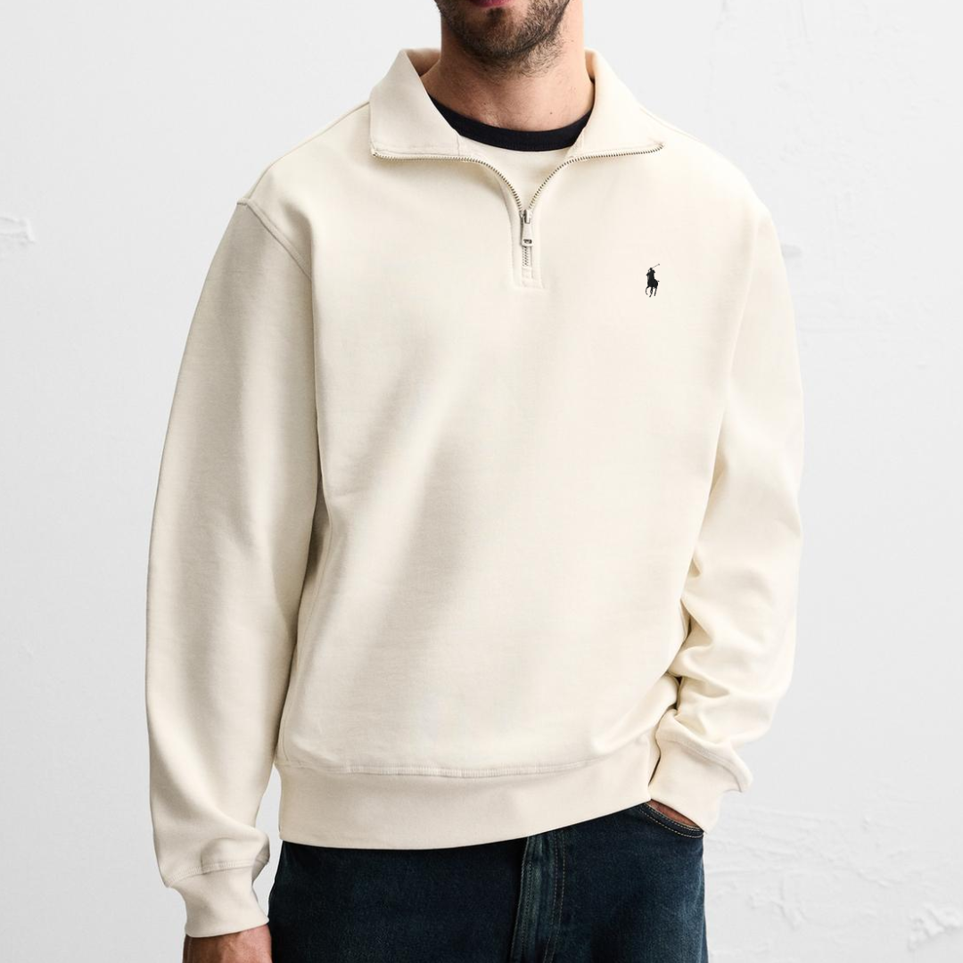 R&amp;L™ BASIC QUARTER-ZIP BEŻOWY