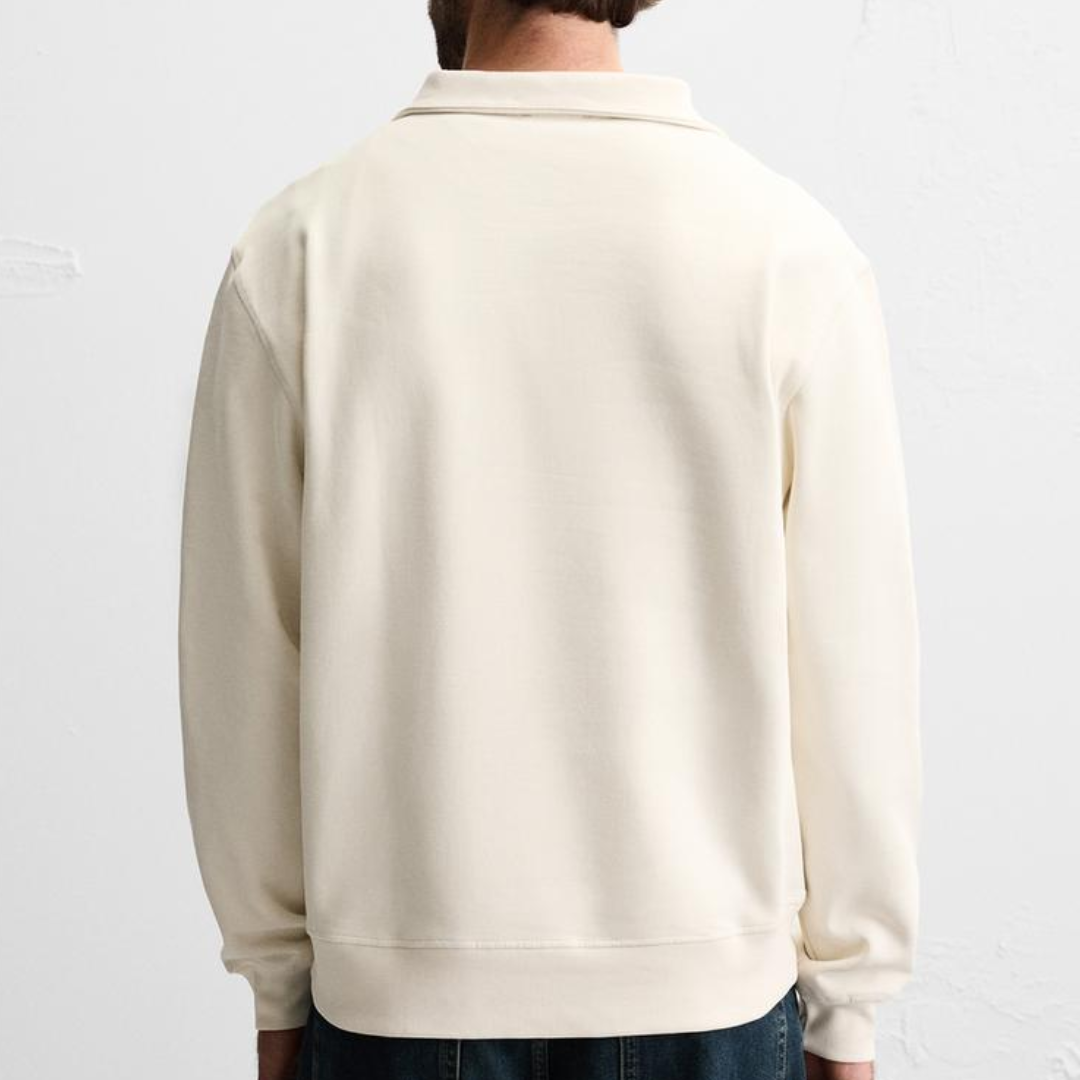 R&amp;L™ BASIC QUARTER-ZIP BEŻOWY