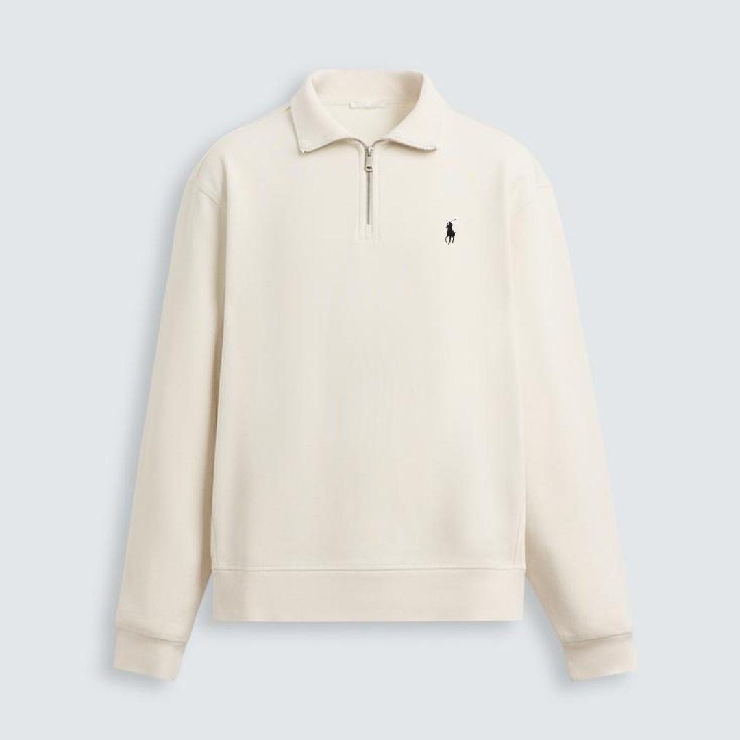R&amp;L™ BASIC QUARTER-ZIP BEŻOWY