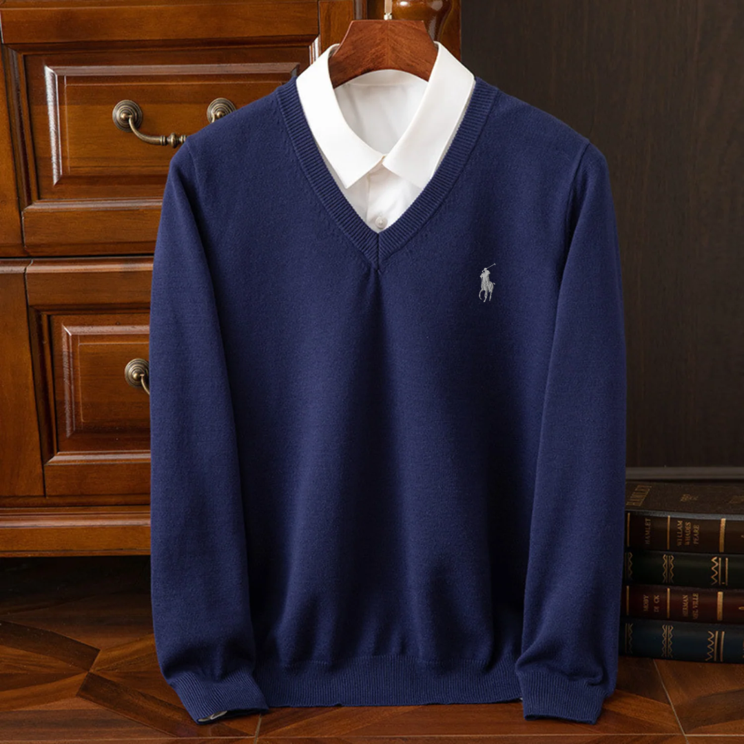 R&amp;L™ | Sweter z dekoltem w serek z czystego kaszmiru – KUP 2, A TRZECI DOSTANIESZ GRATIS 
