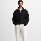R&amp;L™ BASIC QUARTER-ZIP CZARNY