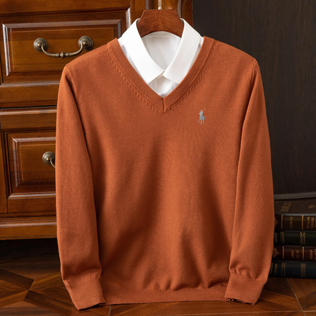 R&amp;L™ | Sweter z dekoltem w serek z czystego kaszmiru – KUP 2, A TRZECI DOSTANIESZ GRATIS 
