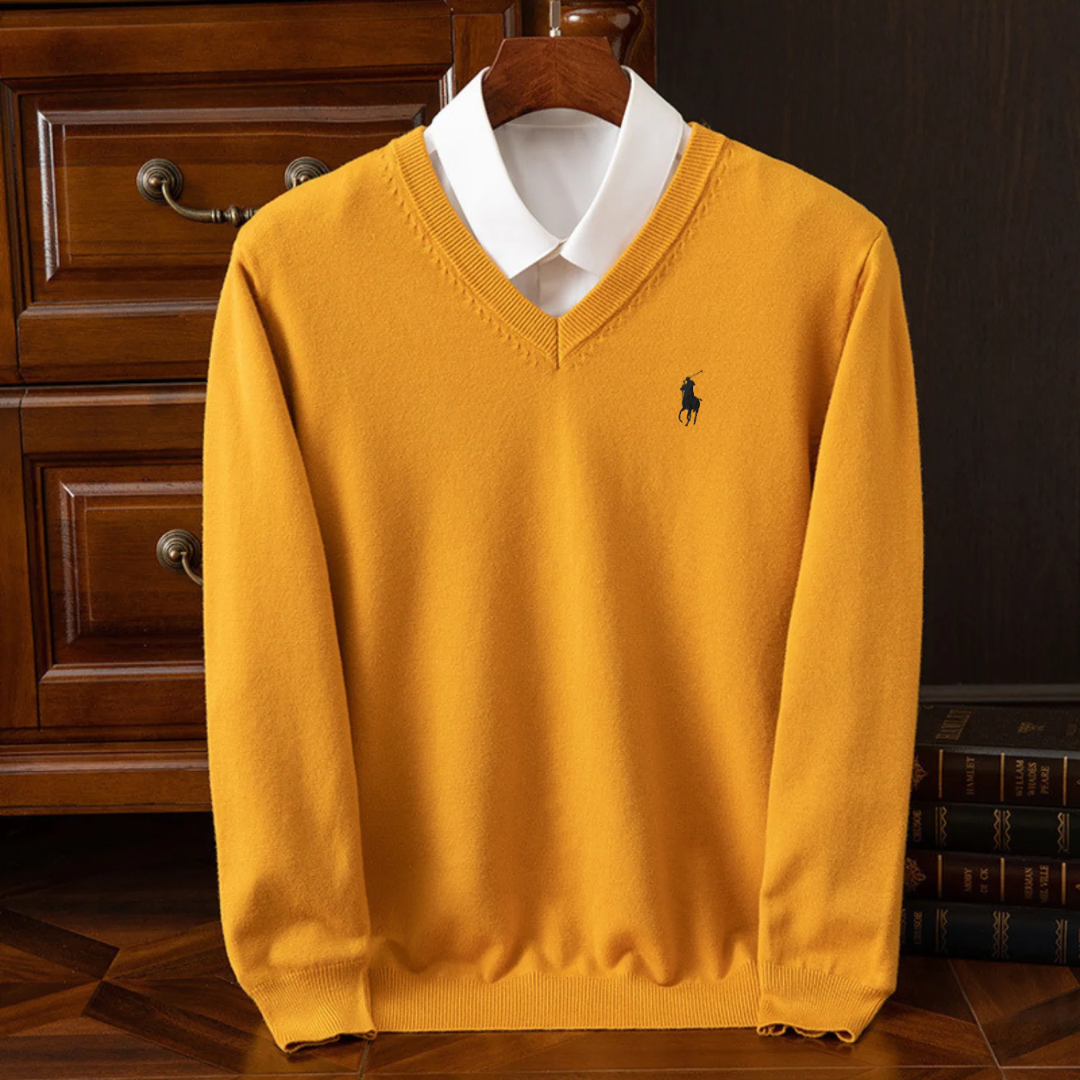 R&amp;L™ | Sweter z dekoltem w serek z czystego kaszmiru – KUP 2, A TRZECI DOSTANIESZ GRATIS 