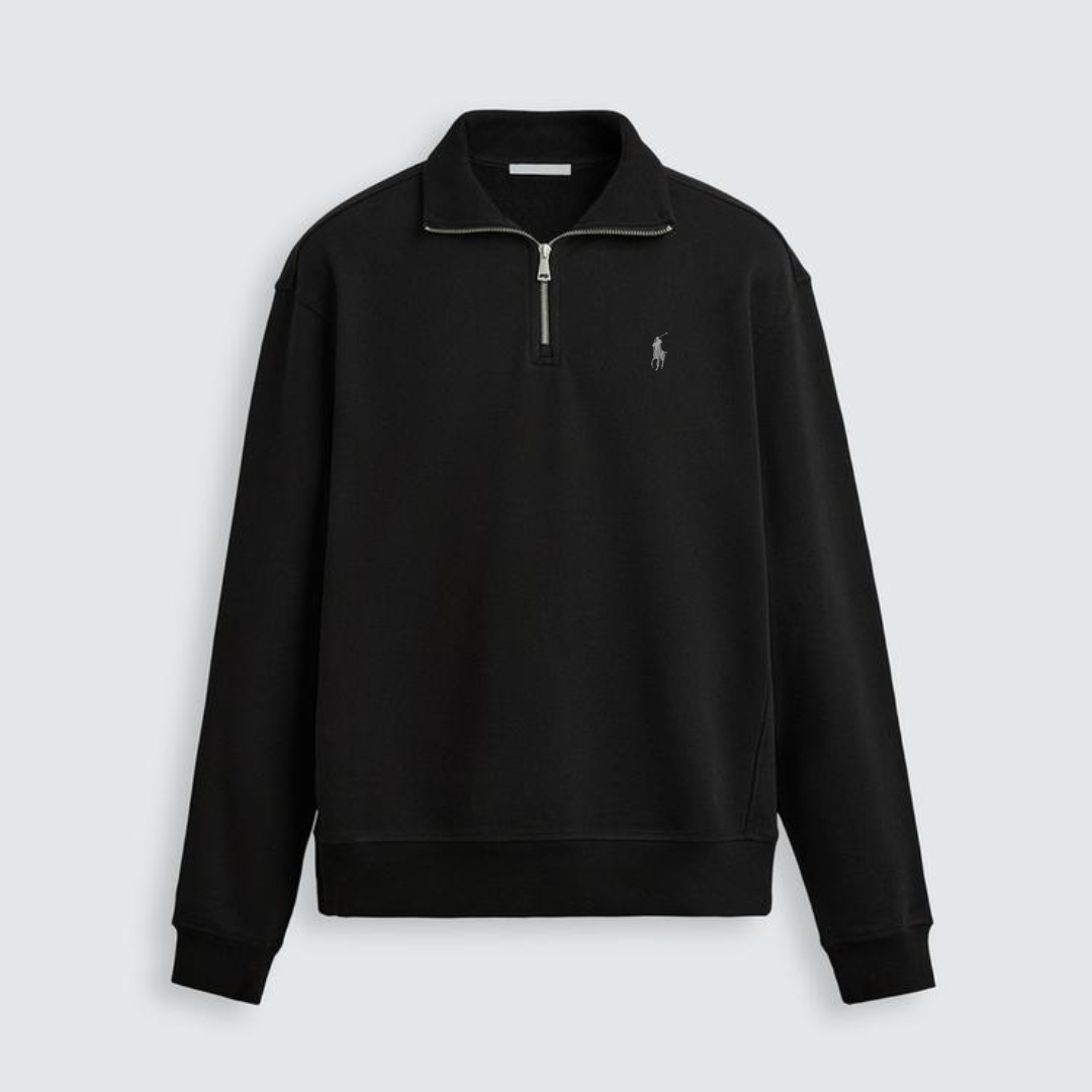 R&amp;L™ BASIC QUARTER-ZIP CZARNY