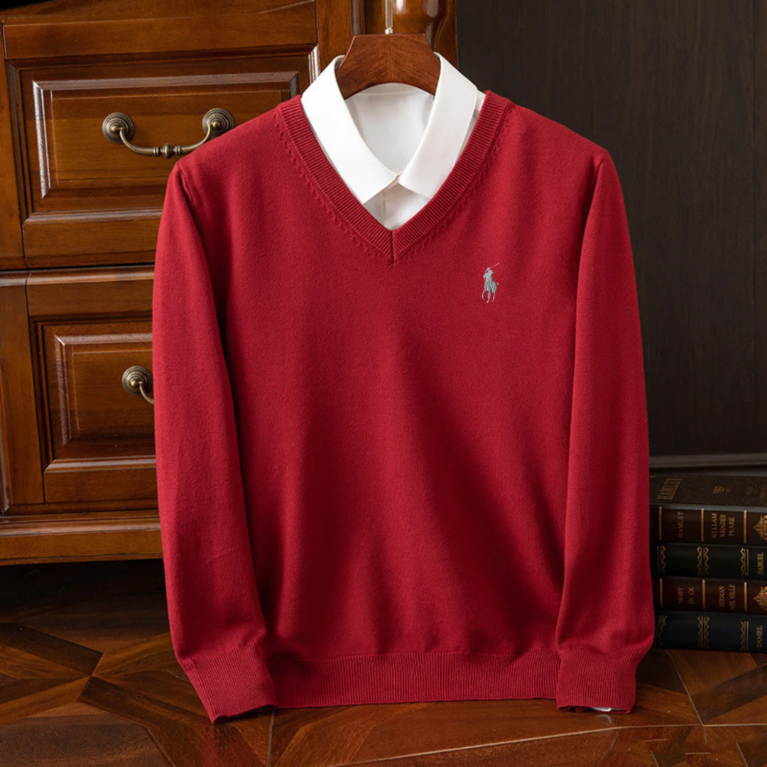 R&amp;L™ | Sweter z dekoltem w serek z czystego kaszmiru – KUP 2, A TRZECI DOSTANIESZ GRATIS 