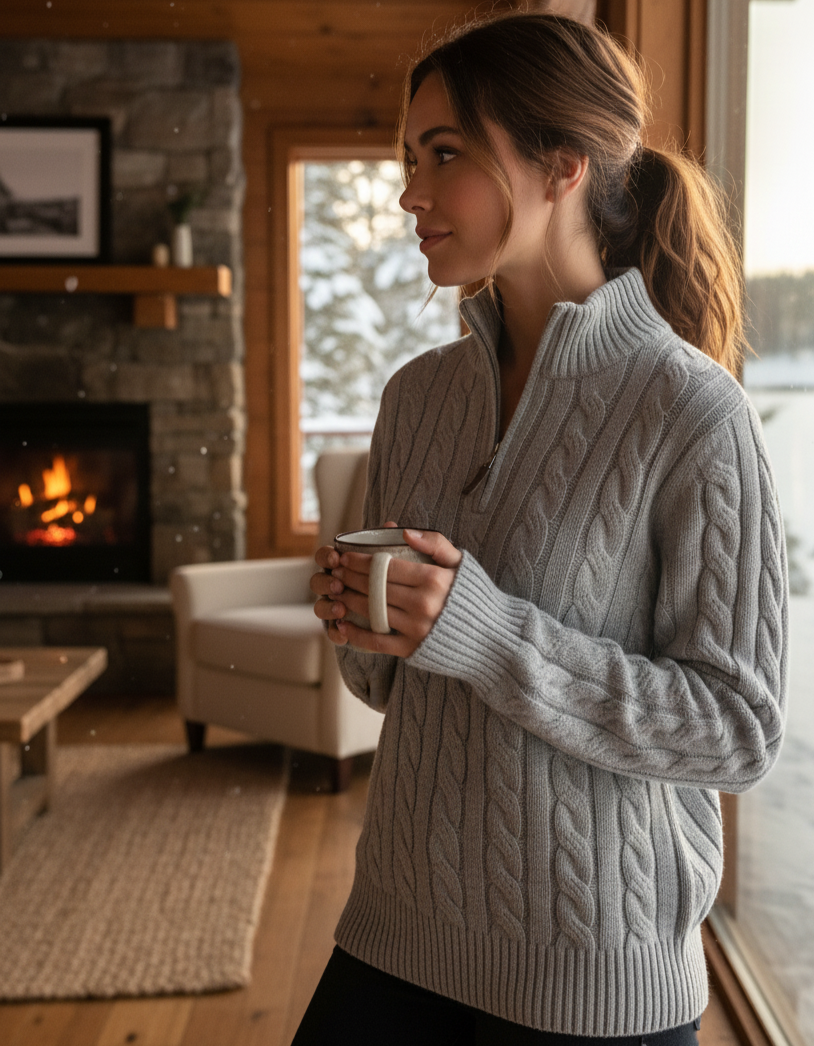Pull demi-zip Verbier pour femme 