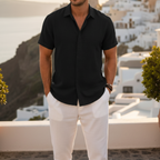 Chemise classique en lin et coton 