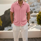 Chemise classique en lin et coton 