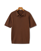 Polo en tricot côtelé de qualité supérieure