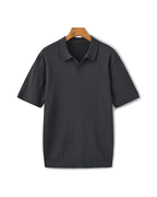 Polo en tricot côtelé de qualité supérieure