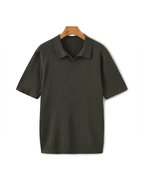 Polo en tricot côtelé de qualité supérieure