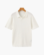 Polo en tricot côtelé de qualité supérieure