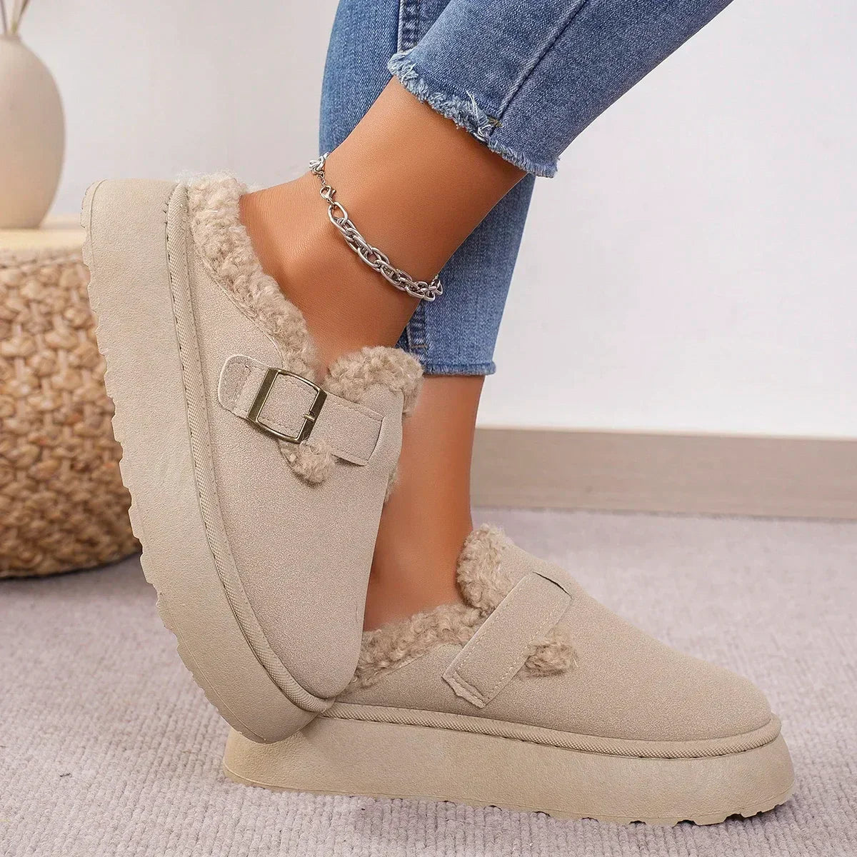 Chaussons confort en velours