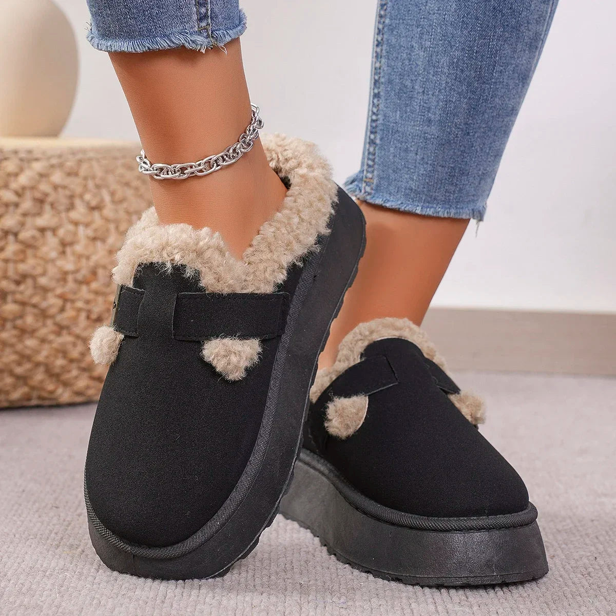 Chaussons confort en velours