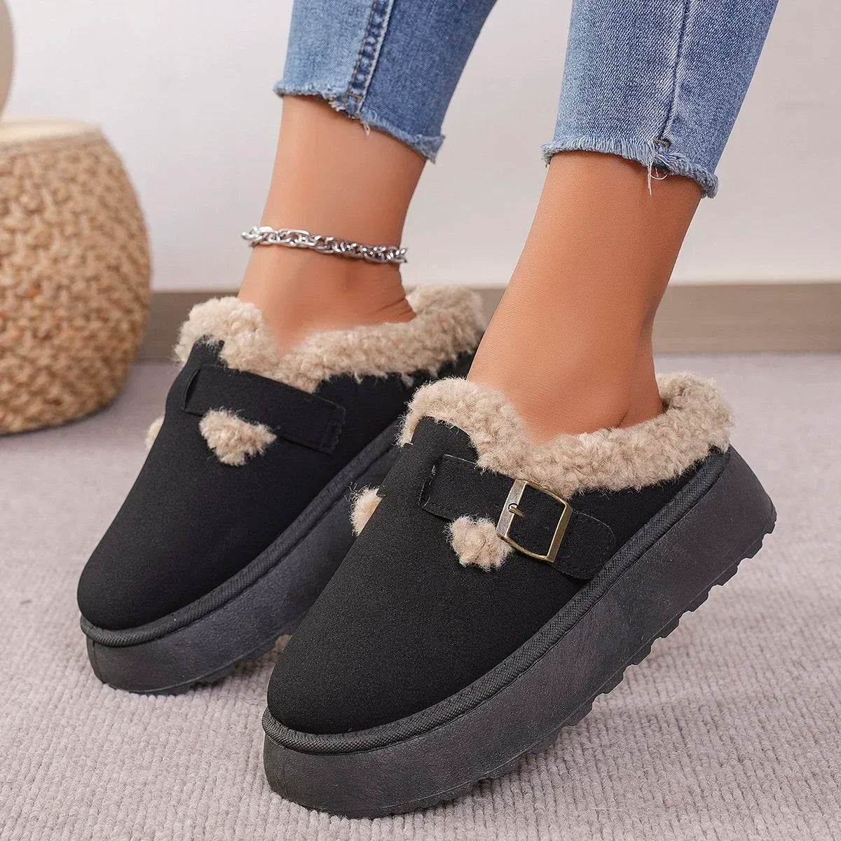 Chaussons confort en velours