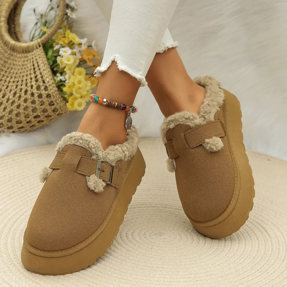 Chaussons confort en velours